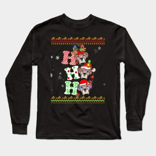 Boxer Dog Ho Ho Ho Long Sleeve T-Shirt